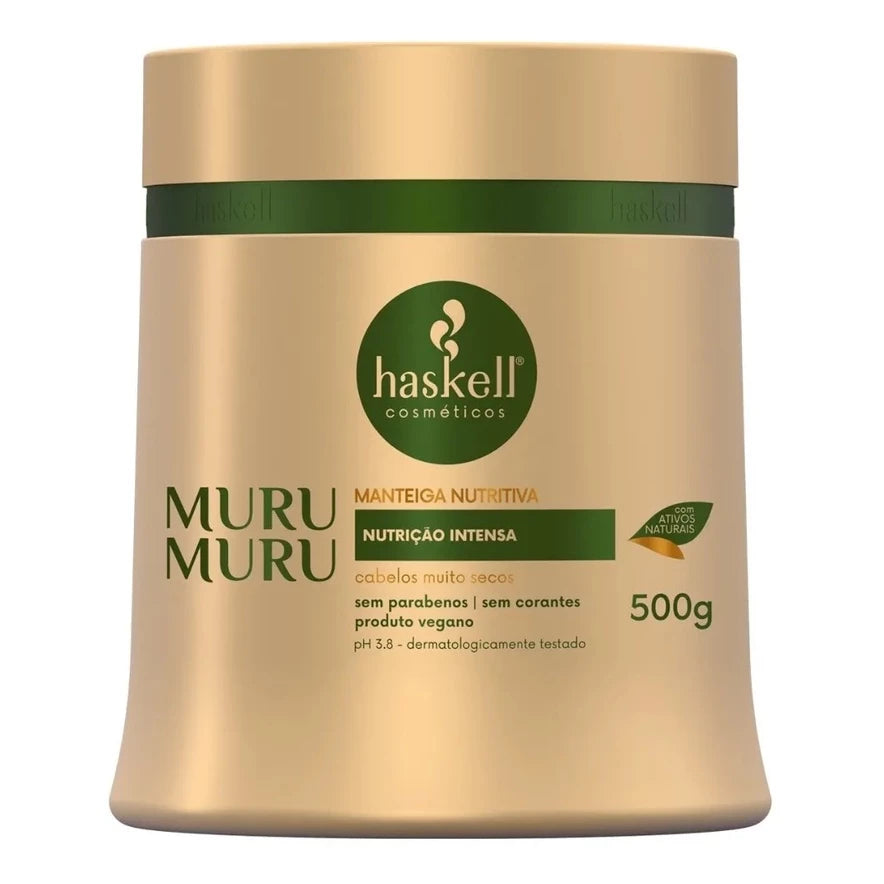 Kit Haskell Cronograma Capilar 500g - Mandioca, Murumuru e Cavalo de Raça com Escova