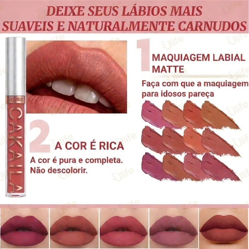 10-Color CAKAILA Velvet Matte Lip Set