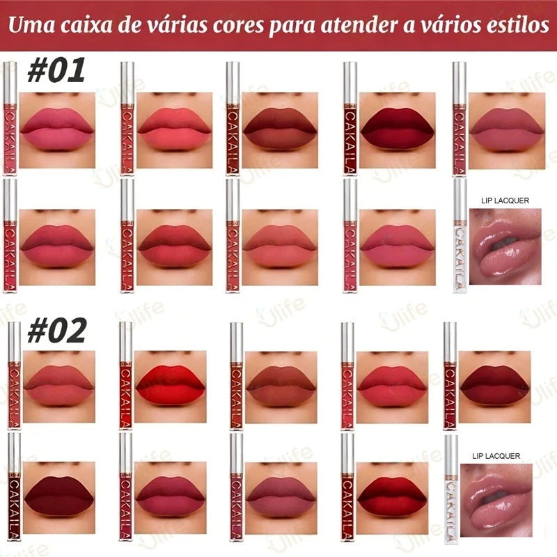10-Color CAKAILA Velvet Matte Lip Set