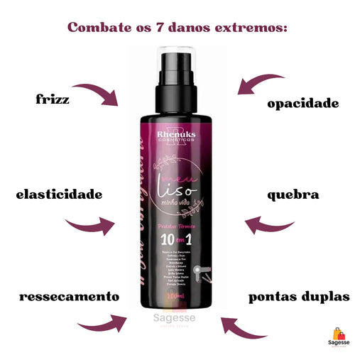 10 in 1 Thermal Protective Spray Hair My Smooth My Life Finishing 200ml Rhenuks