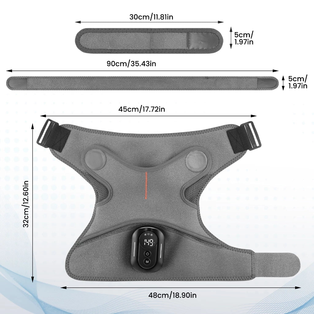 2-in-1 Electric Shoulder Heating Pads, Massager, Pain Relief, 5000mAh, Heated Wrap