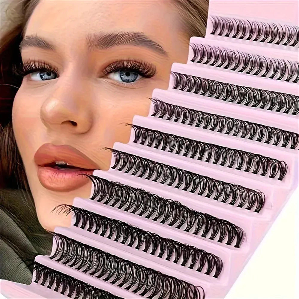 200Pcs DIY Eyelash Extension Kit 40D 8-18mm with Adhesive Seal – Auto & Home Use