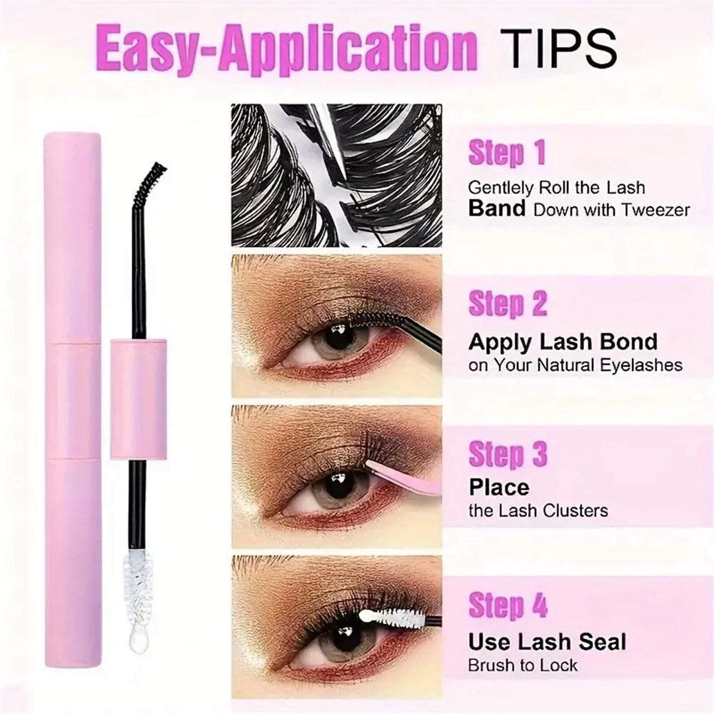 200Pcs DIY Eyelash Extension Kit 40D 8-18mm with Adhesive Seal – Auto & Home Use