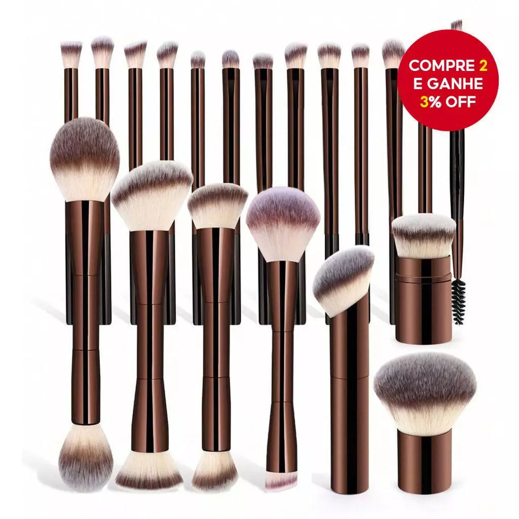 20 Pieces Makeup Brush Soft Aluminum Tube Set (Flannel Bag), Soft Foundation Eyeshadow