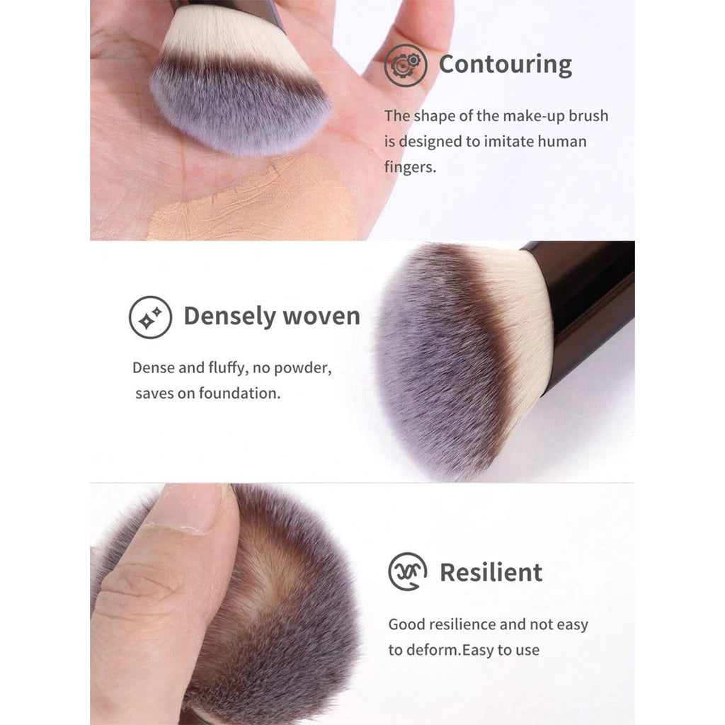 20 Pieces Makeup Brush Soft Aluminum Tube Set (Flannel Bag), Soft Foundation Eyeshadow