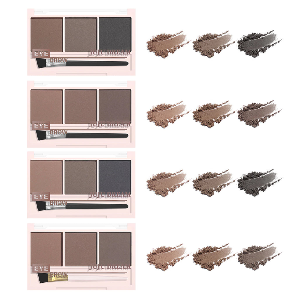 3D Eyebrow Powder Kit – 3 Colors, Smudge-Proof, Includes Brush