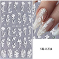 5D Floral Nail Sticker Decals Purple Petal Daisy Art Decoration Acrylic Sticker Gel Sliders Manicure Accessories