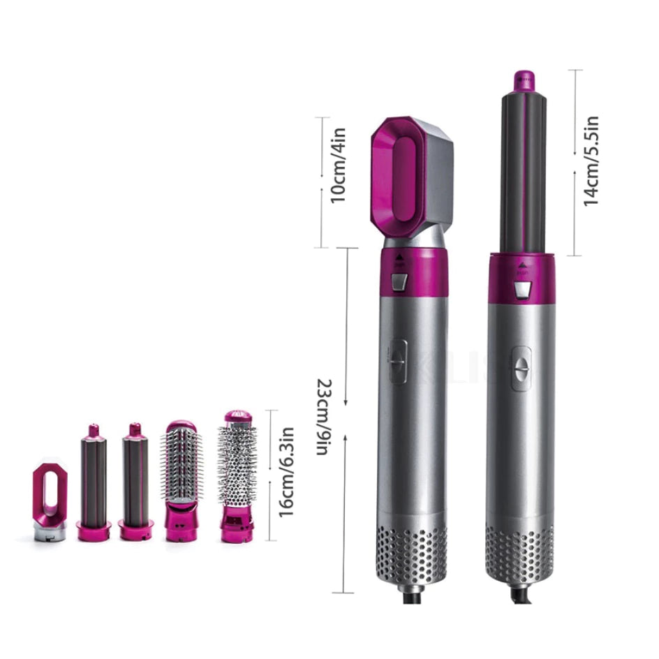 5 In 1 Hot Air Brush One Step Hair Blow Dryer, Curler, Straightener And Sealed 110V And 220v