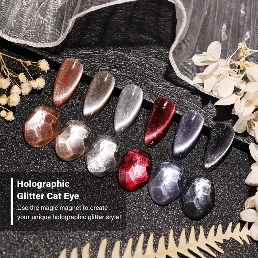 7pcs 6 Colors 8ml Chameleon Effect Magnetic Gel Nail Polish Set UV Led Cat Eye Manicure Nail Art Kit