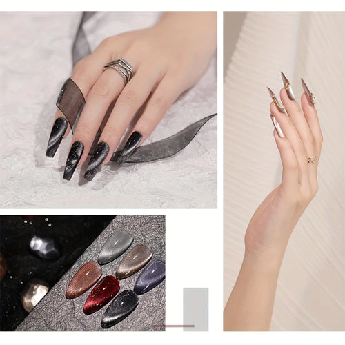 7pcs 6 Colors 8ml Chameleon Effect Magnetic Gel Nail Polish Set UV Led Cat Eye Manicure Nail Art Kit