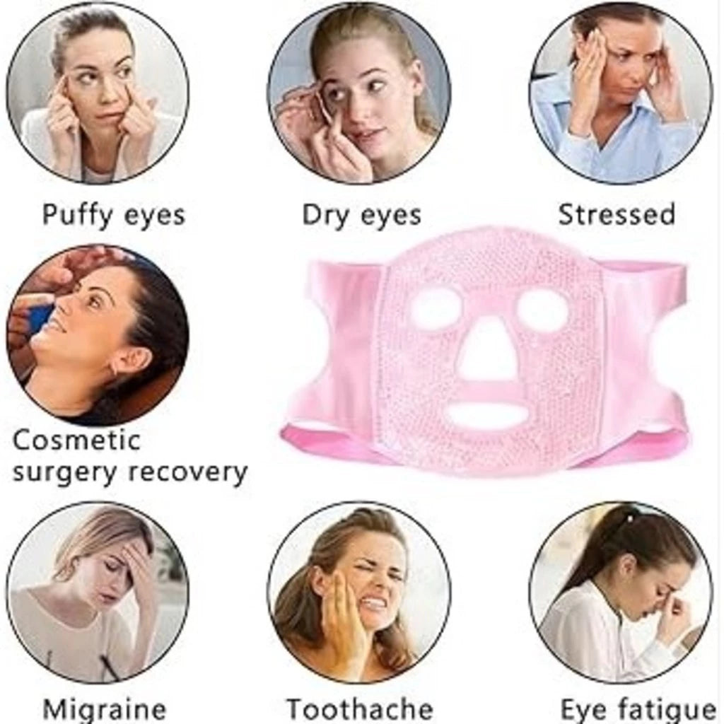 ANA1108 Hot Cold Relaxing Thermal Face Mask In Velvet And Gel, Reusable Cold Compress