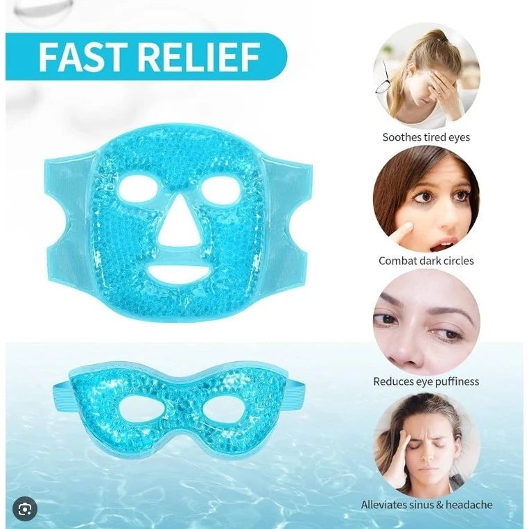 ANA1108 Hot Cold Relaxing Thermal Face Mask In Velvet And Gel, Reusable Cold Compress