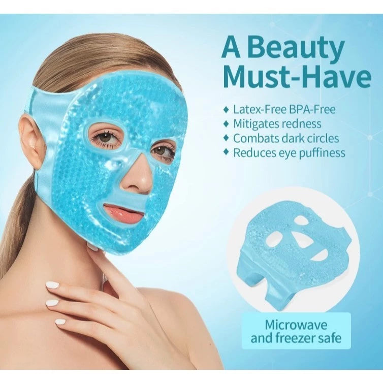 ANA1108 Hot Cold Relaxing Thermal Face Mask In Velvet And Gel, Reusable Cold Compress
