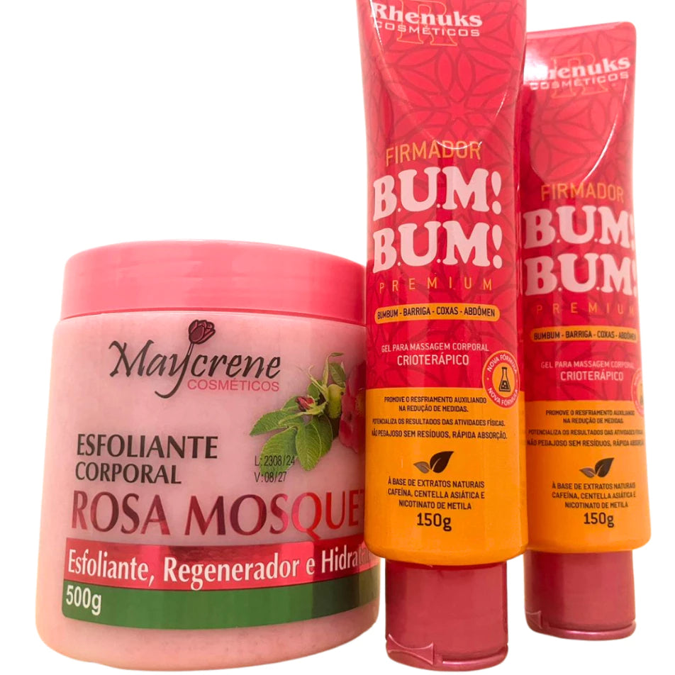 Anti-Stretch Mark Body Kit – Cellulite, Butt Lifting – Exfoliant + 2 Glute Lifting Creams