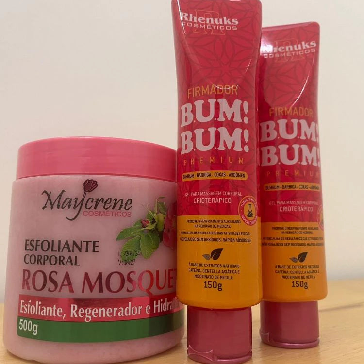 Anti-Stretch Mark Body Kit – Cellulite, Butt Lifting – Exfoliant + 2 Glute Lifting Creams
