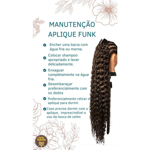 Aplique Rabo De Cavalo Cacheado Bio Fibra Bio Vegetal Funk Fashion Classic 80cm 170g
