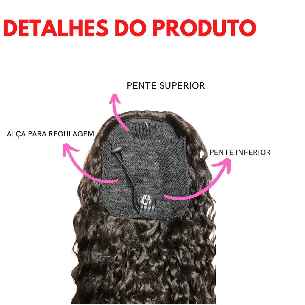 Aplique Rabo De Cavalo Cacheado Bio Fibra Bio Vegetal Funk Fashion Classic 80cm 170g