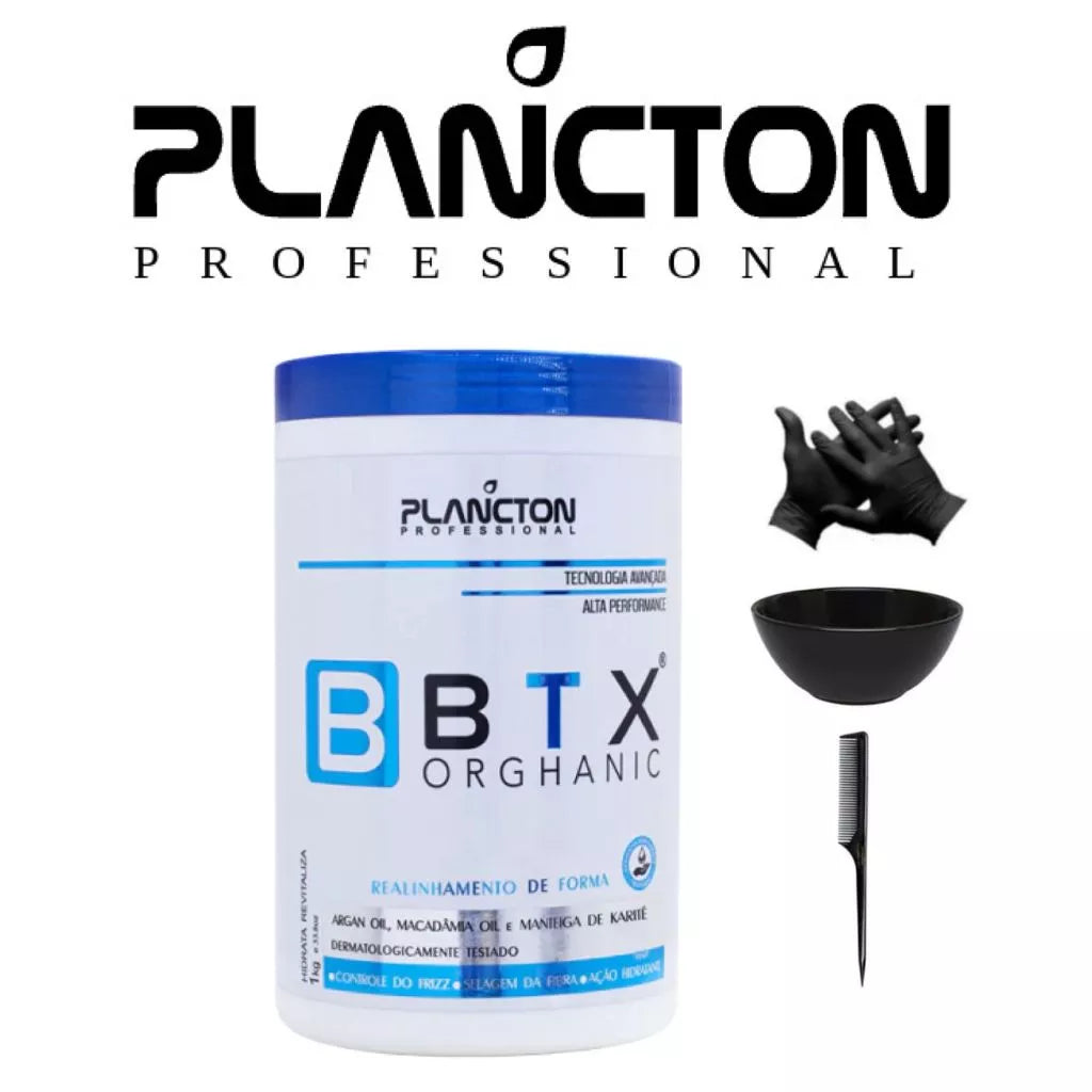 BTX Orghanic Plancton Formaldehyde-Free Volume Reduction 1kg - Nitrile Gloves + Comb and Bowl