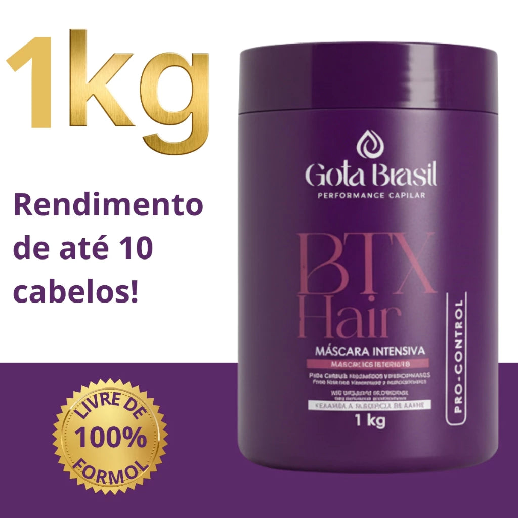 BTX Organic Hair Volume Reducer Formaldehyde Free 1kg + Thermal Protector and Finishing Oil