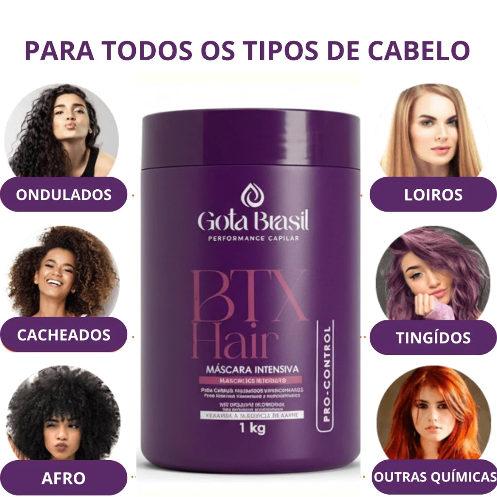 BTX Organic Hair Volume Reducer Formaldehyde Free 1kg + Thermal Protector and Finishing Oil