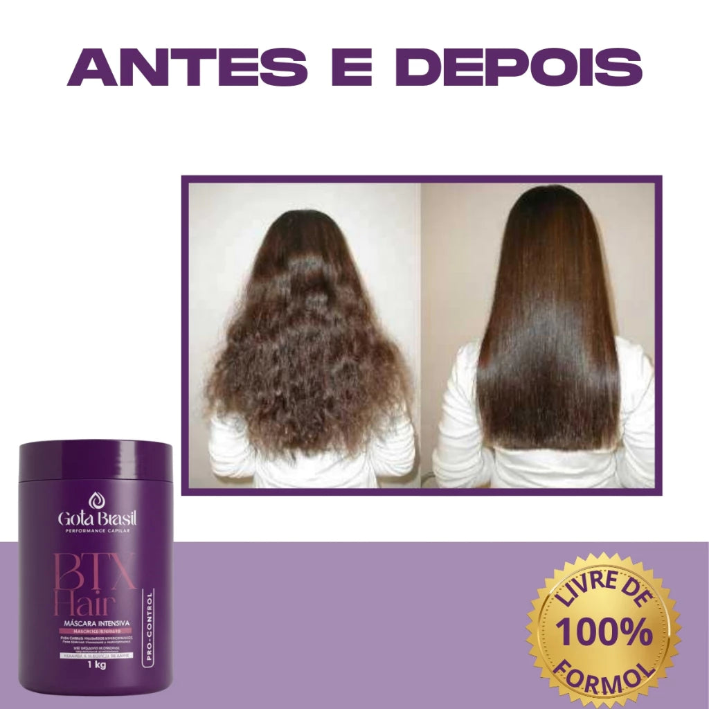BTX Organic Hair Volume Reducer Formaldehyde Free 1kg + Thermal Protector and Finishing Oil