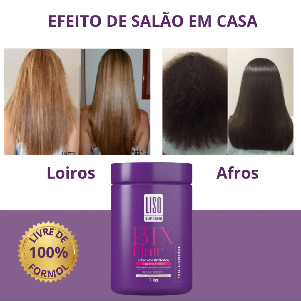 BTX Organic Hair Volume Reducer Formaldehyde Free 1kg + Thermal Protector and Finishing Oil