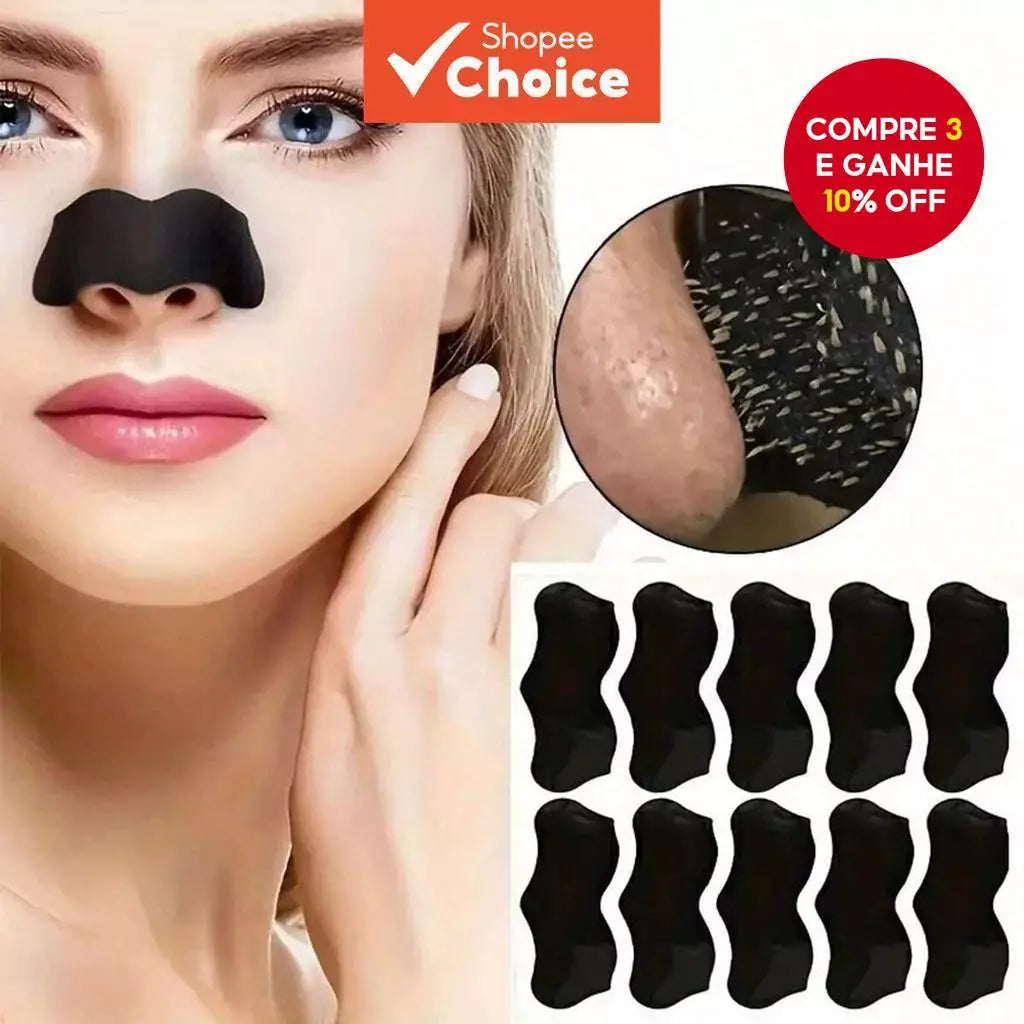 Bamboo Charcoal Blackhead Nose Strips – Deep Pore Cleansing, Acne Removal & Brightening