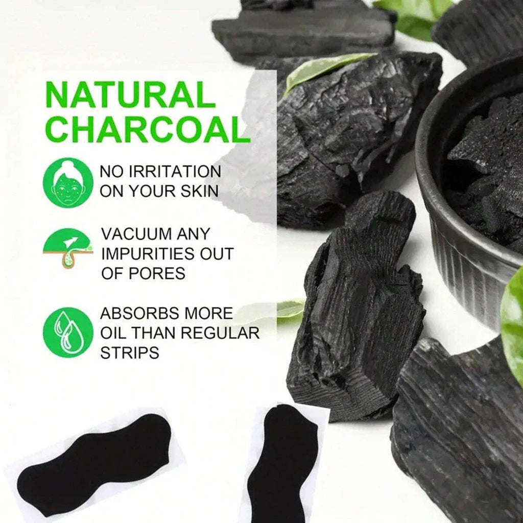 Bamboo Charcoal Blackhead Nose Strips – Deep Pore Cleansing, Acne Removal & Brightening