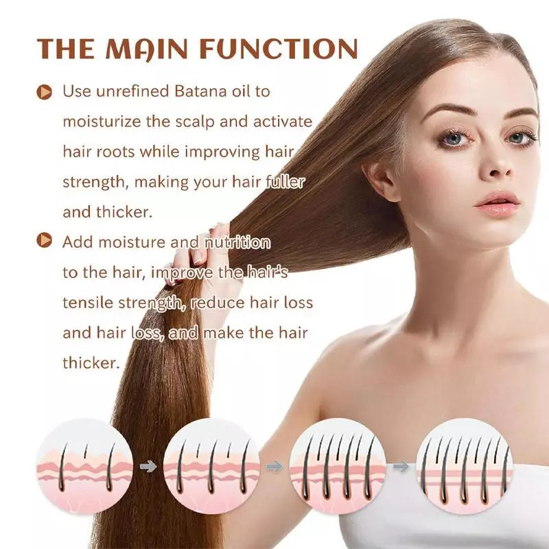 Batana Oil Hair Mask, Treatment for Dry and Frizzy Hair, Repairing Damaged Hair, Improves Bifurcated Hair