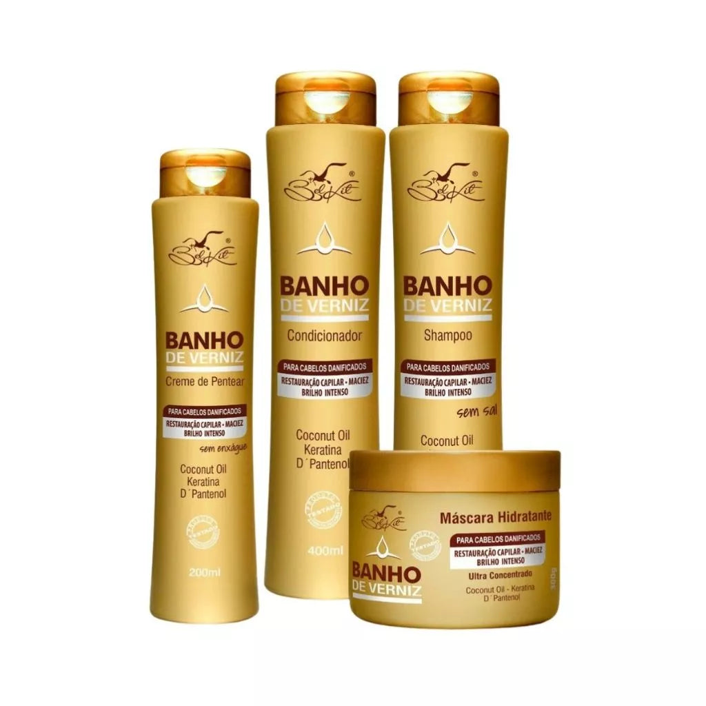 Belkit Varnish Bath Kit 4 Products – Shampoo, Conditioner, Mask & Leave-In