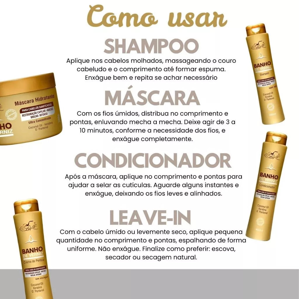 Belkit Varnish Bath Kit 4 Products – Shampoo, Conditioner, Mask & Leave-In