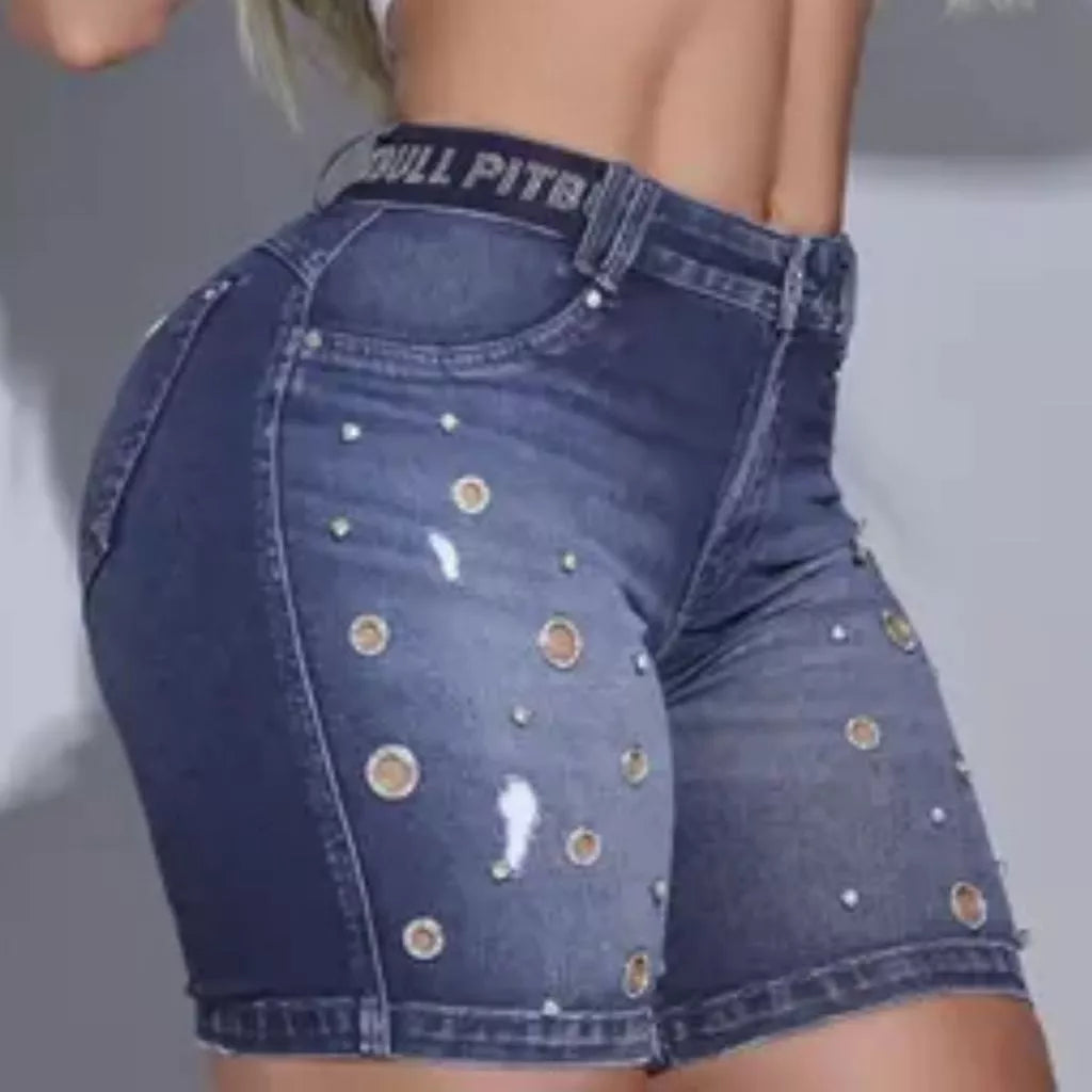 Bermuda Feminina Jeans Pit Bull Jeans Cintura Alta Modela Bumbum Meia Coxa