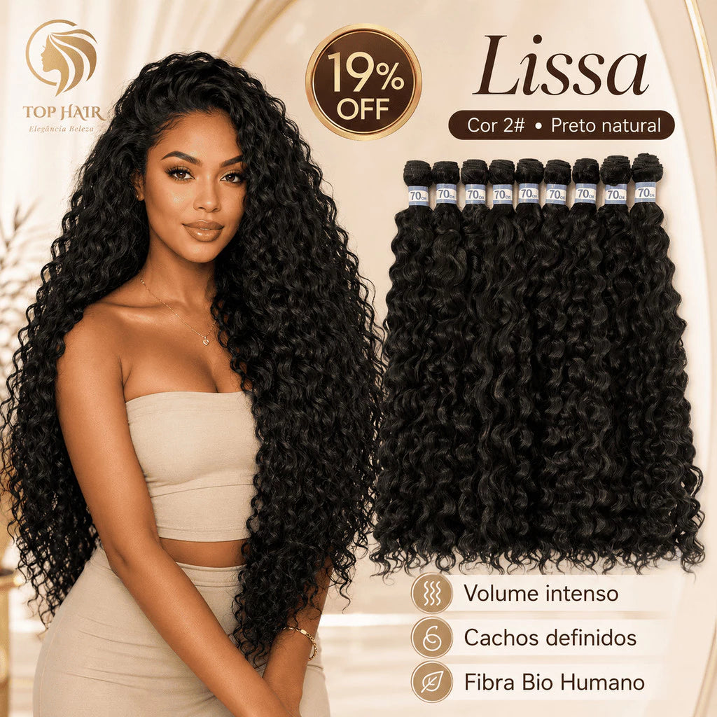Bio Human Curly Fiber Hair 70cm 9 Screens 320gr Top Hair LISSA