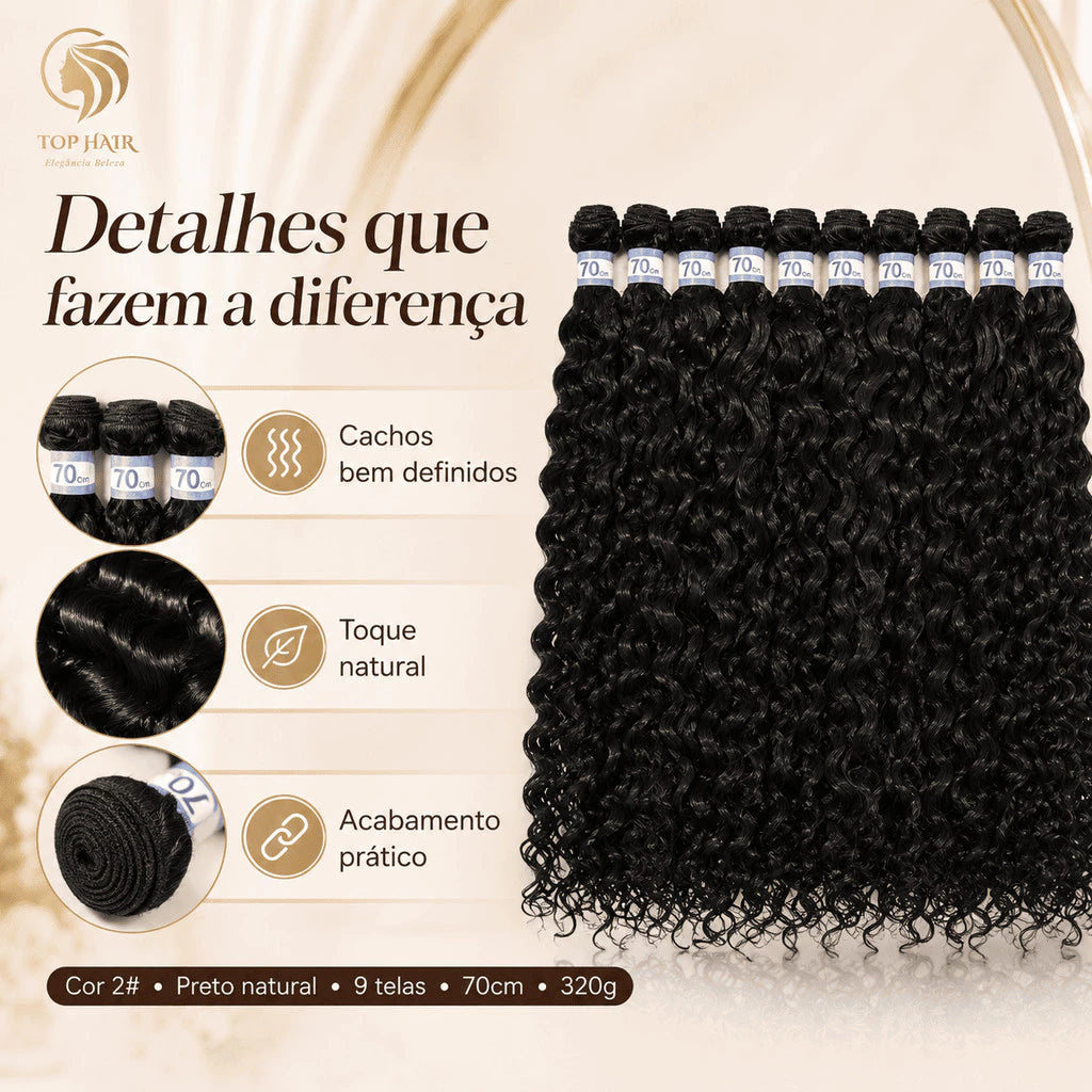Bio Human Curly Fiber Hair 70cm 9 Screens 320gr Top Hair LISSA