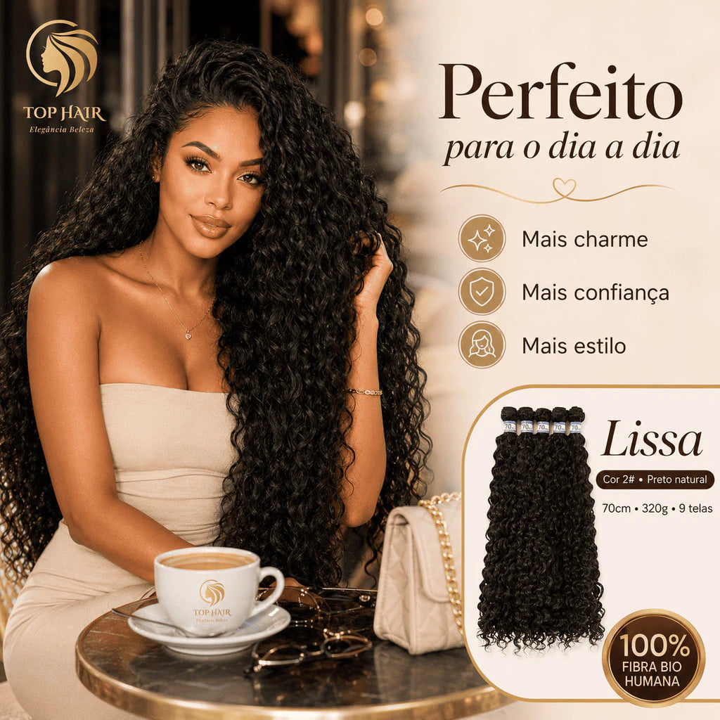 Bio Human Curly Fiber Hair 70cm 9 Screens 320gr Top Hair LISSA