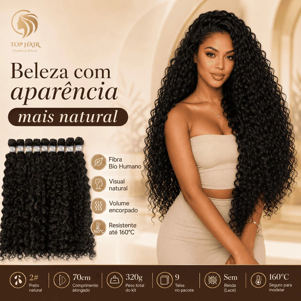 Bio Human Curly Fiber Hair 70cm 9 Screens 320gr Top Hair LISSA