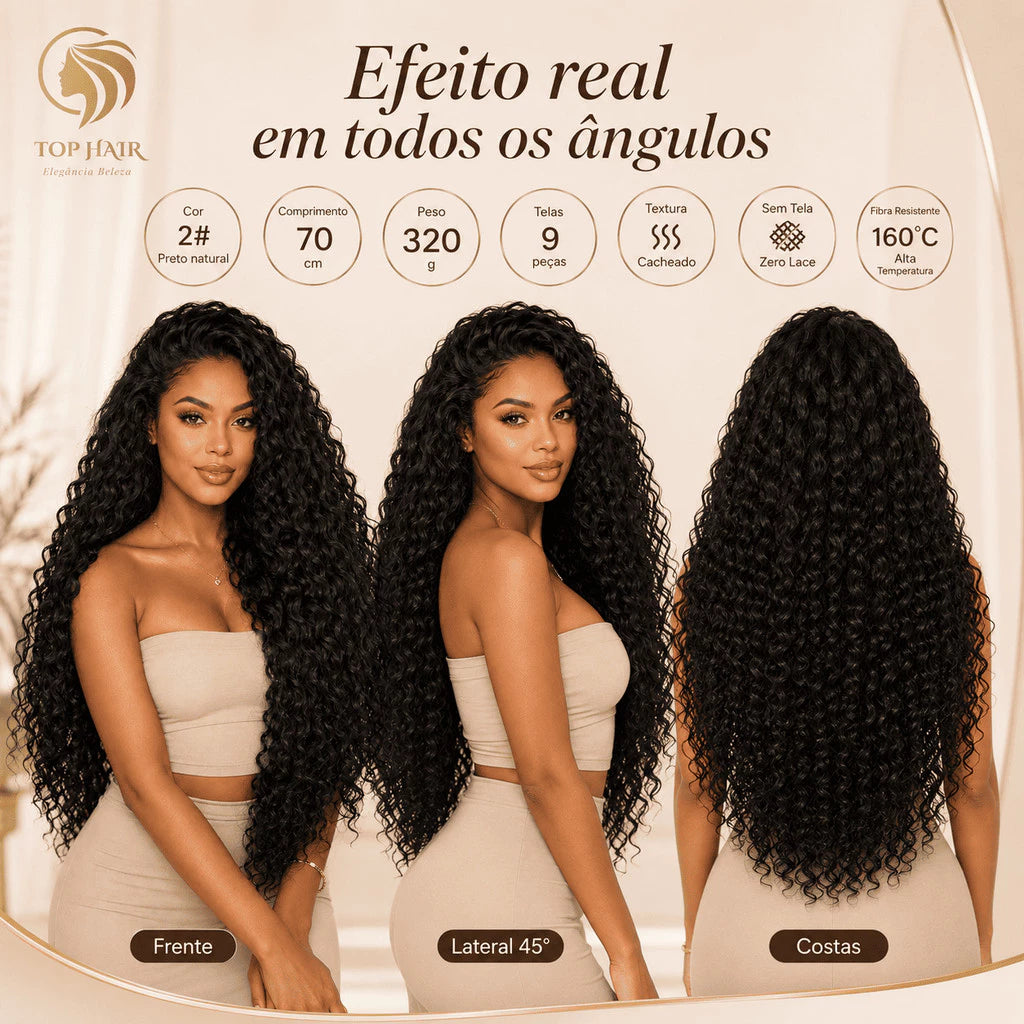 Bio Human Curly Fiber Hair 70cm 9 Screens 320gr Top Hair LISSA
