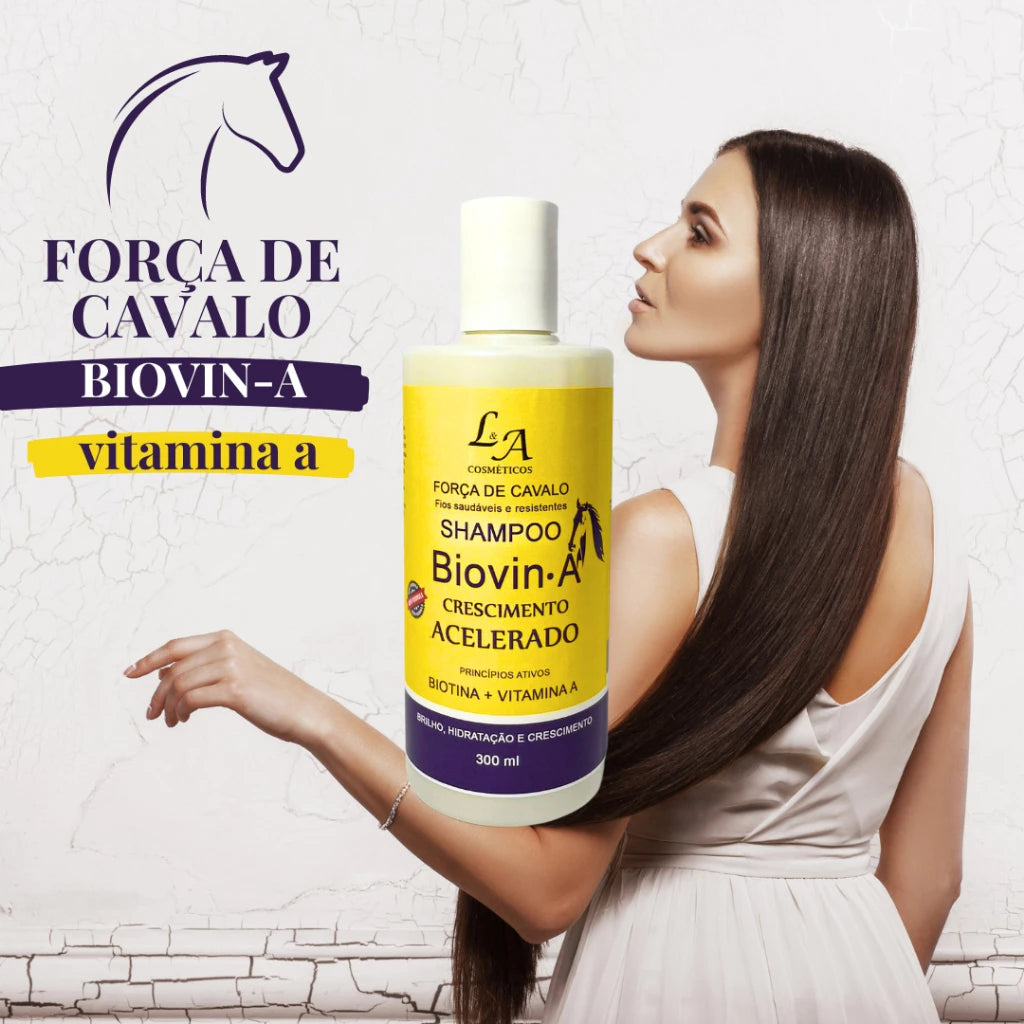 Biovin-A Horse Strength Complete Hair Growth Kit + LA Growth Tonic and Combing Cream
