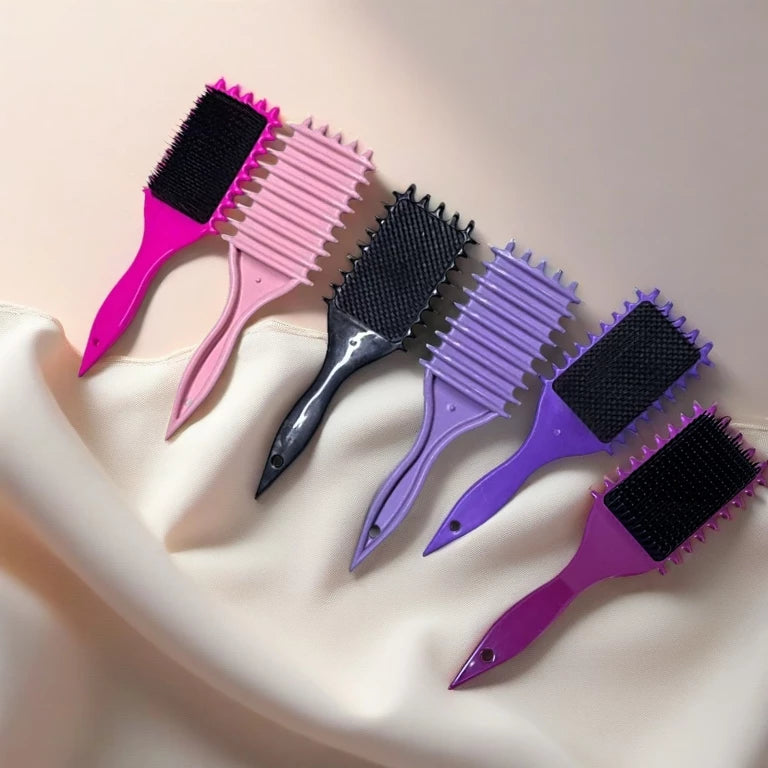 Boar Bristle Hair Brush with Teeth - Reduces Pressure, Separates and Defines Perfect Curls