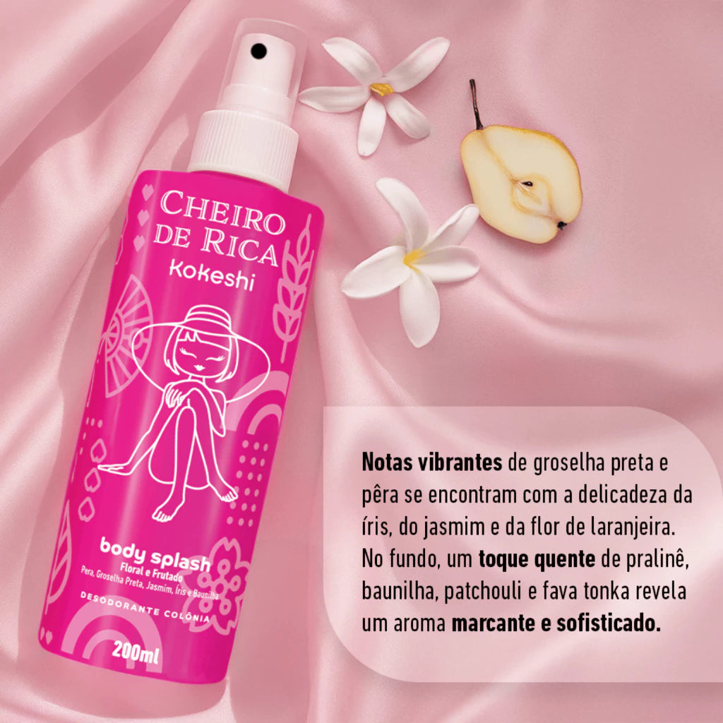 Kokeshi Body Splash Cheiro de Rica N1 200ml – Floral Fruity Fragrance