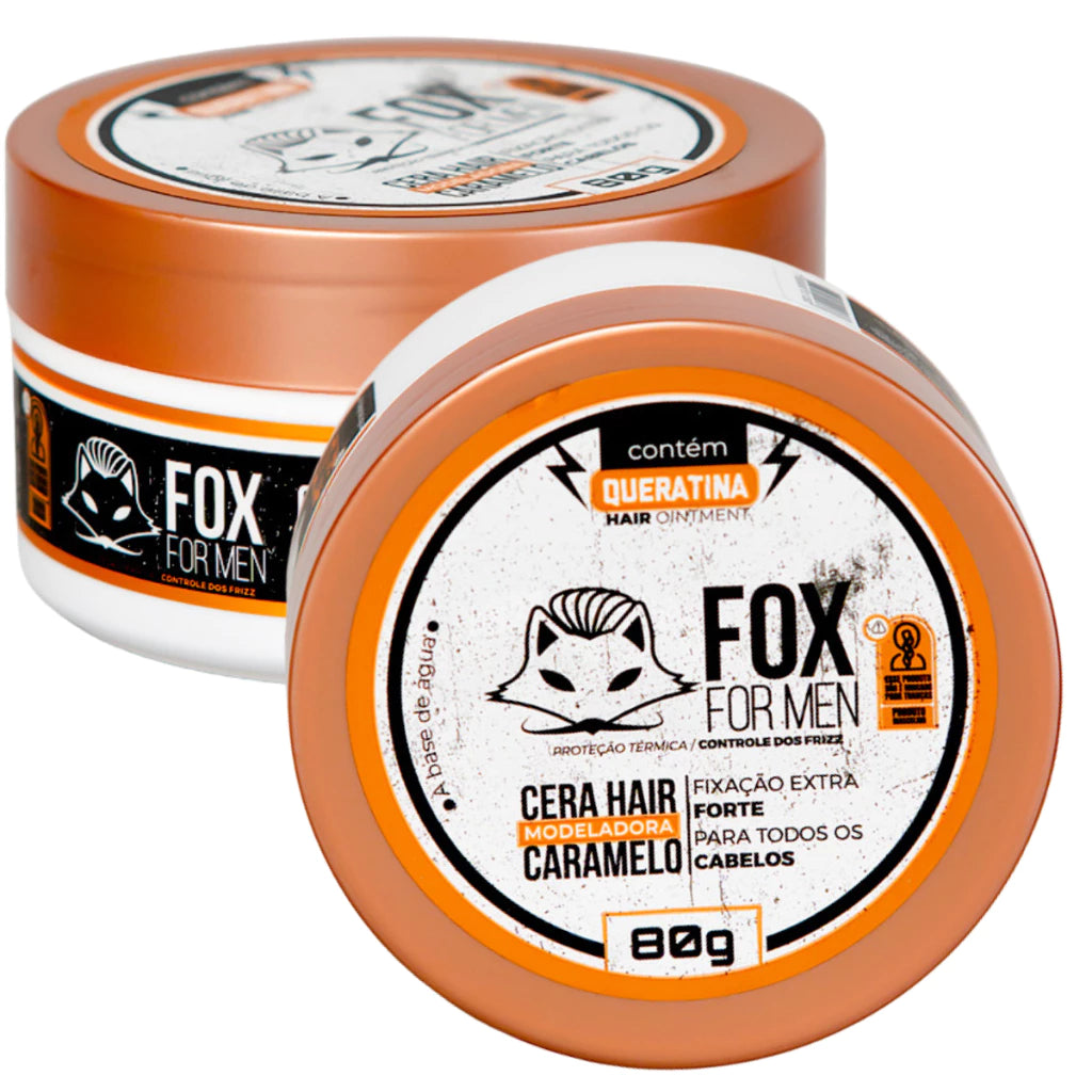 Fox For Men Cera Hair Caramelo 80g – Cera Modeladora Capilar Masculina