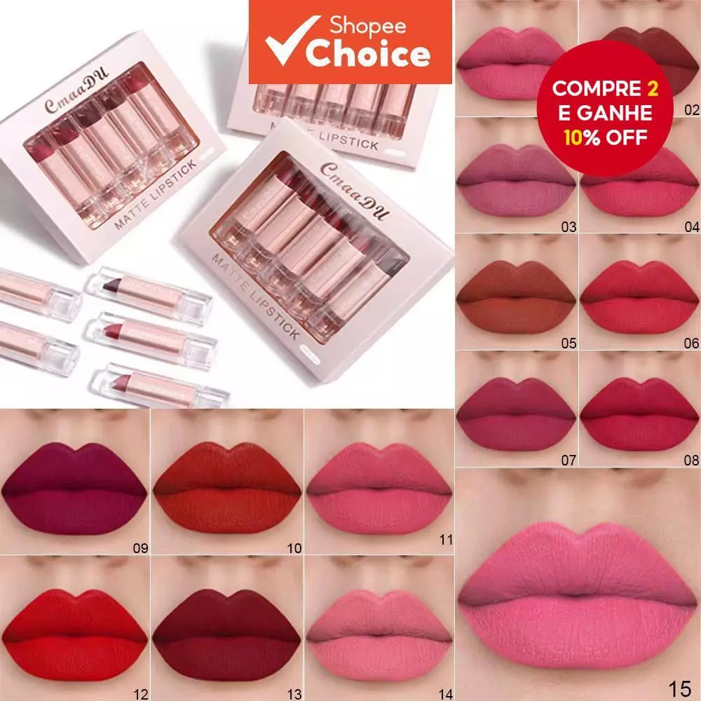 CmaaDu Set of 5 Matte Lip Gloss – Moisturizing & Long-Lasting Lipsticks
