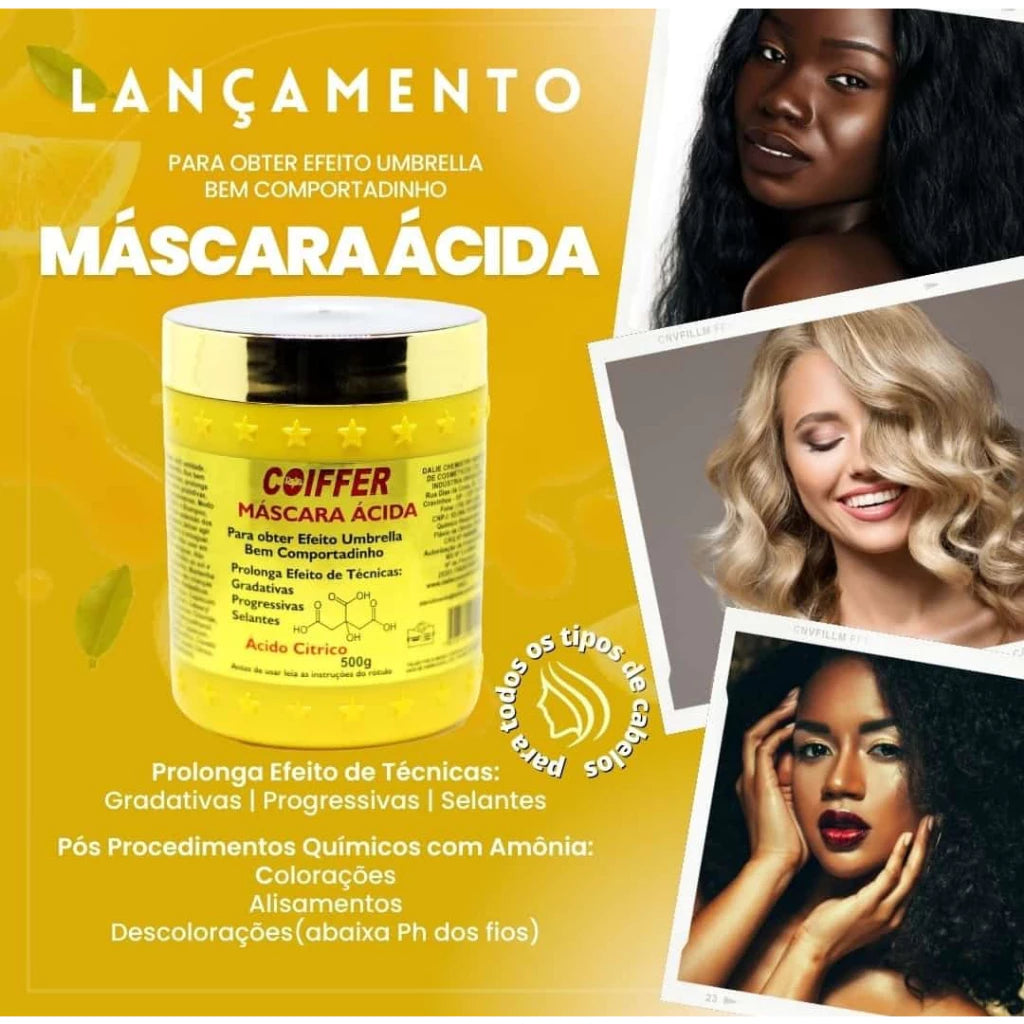 Coiffer Acid Mask for Straight Hair for Longer Hair 500g