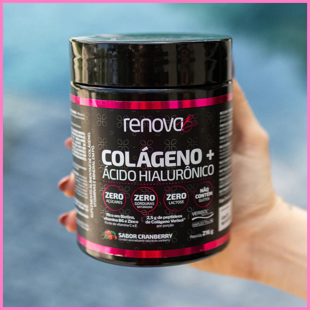 Renova Be Collagen 216g with Verisol & Hyaluronic Acid + Cherry Lip Moisturizer