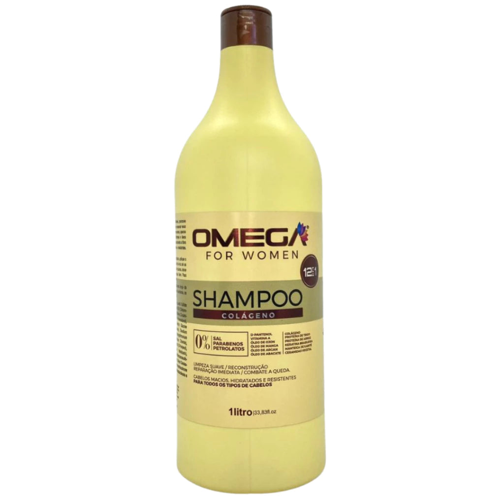 Collagen Hair Kit Shampoo and Conditioner 1 Liter + Hair Hydration Cream Mask 500g Omega Hair