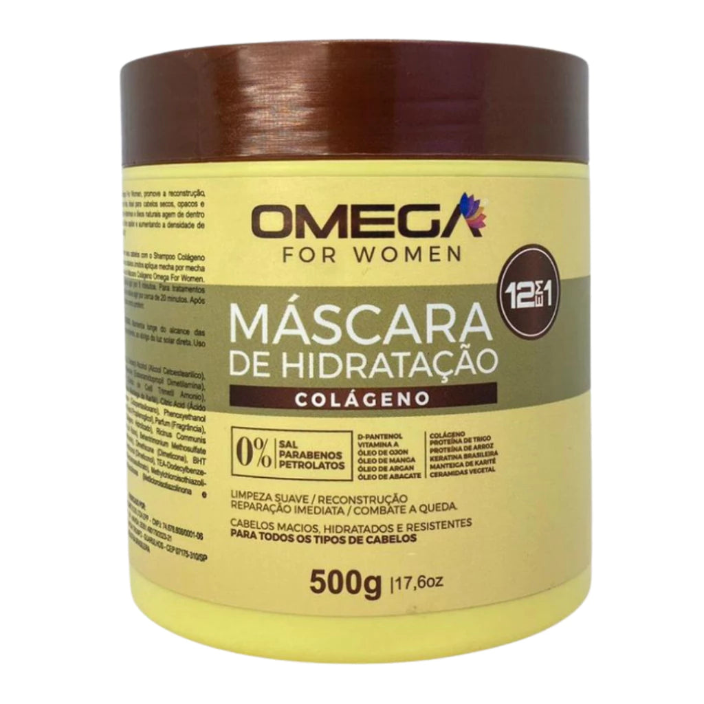 Collagen Hair Kit Shampoo and Conditioner 1 Liter + Hair Hydration Cream Mask 500g Omega Hair