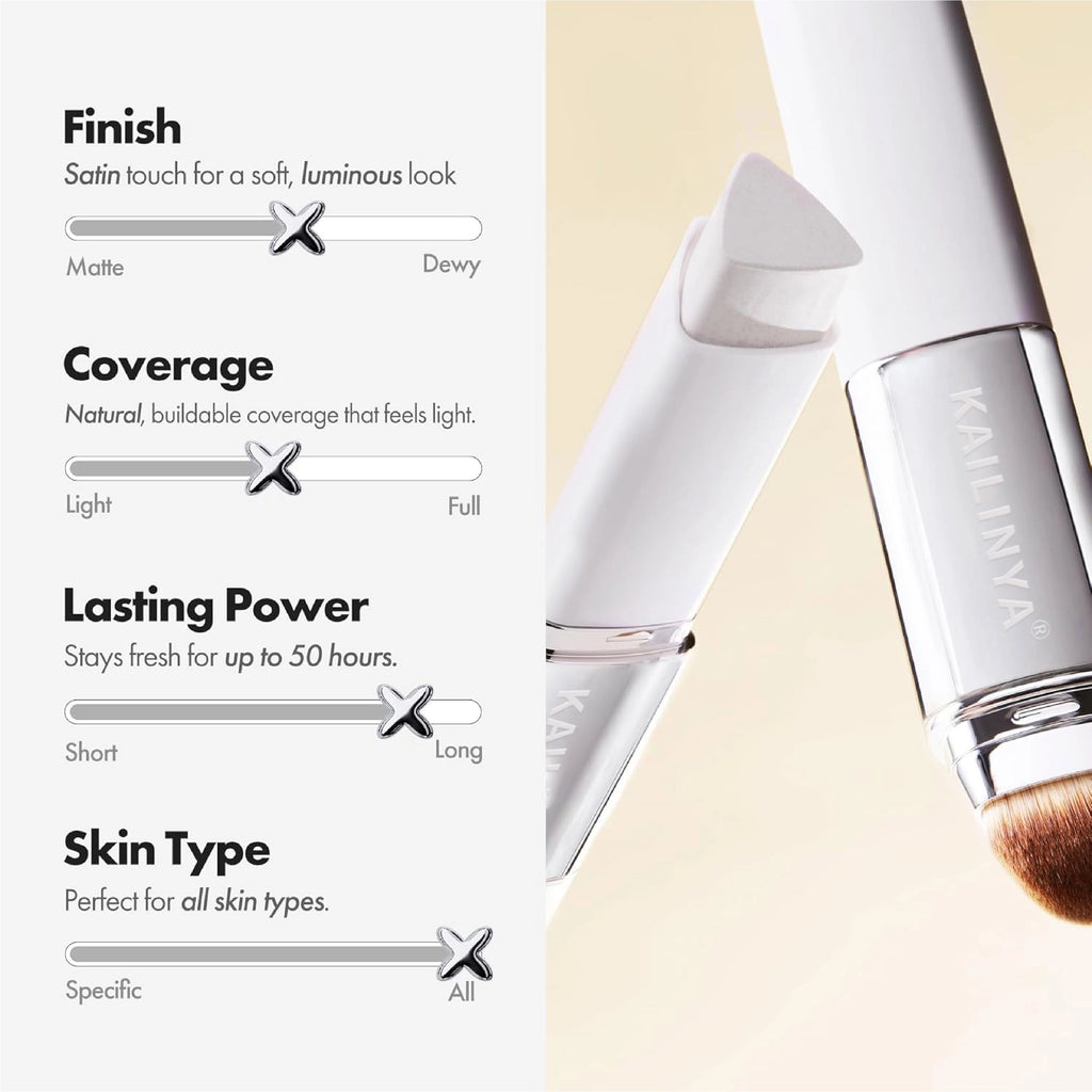 Color Changing Foundation Stick – 2 in 1, 24-Hour Long-Lasting Sweatproof, Lightweight Matte Finish