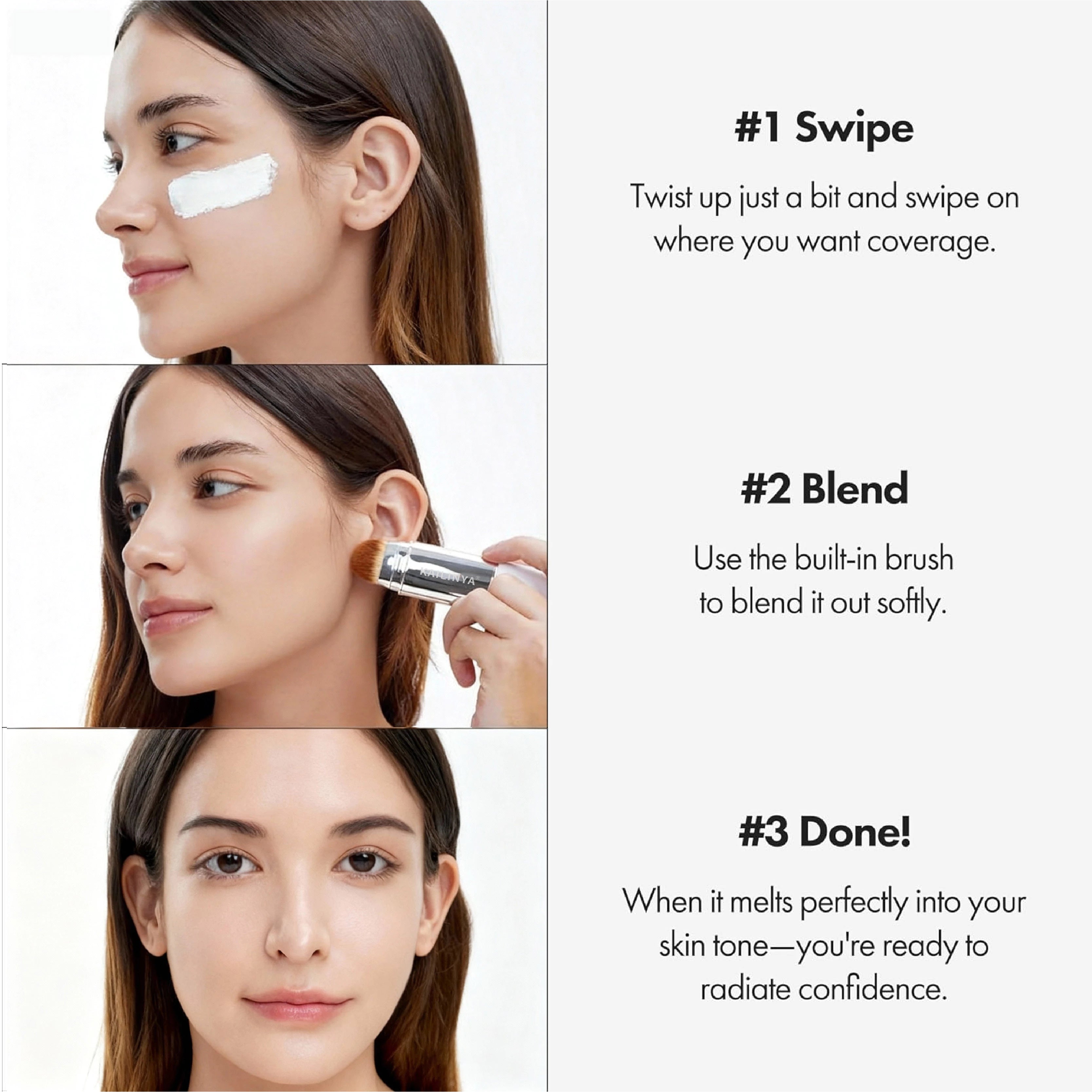 Color Changing Foundation Stick – 2 in 1, 24-Hour Long-Lasting Sweatproof, Lightweight Matte Finish