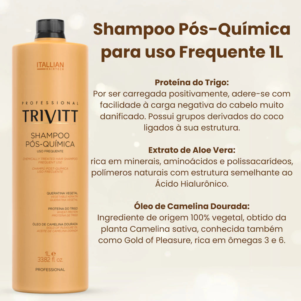 Combo 4 Produtos - Trivitt Itallian Color Mascara 1kg Shampoo Fluido e Reparador