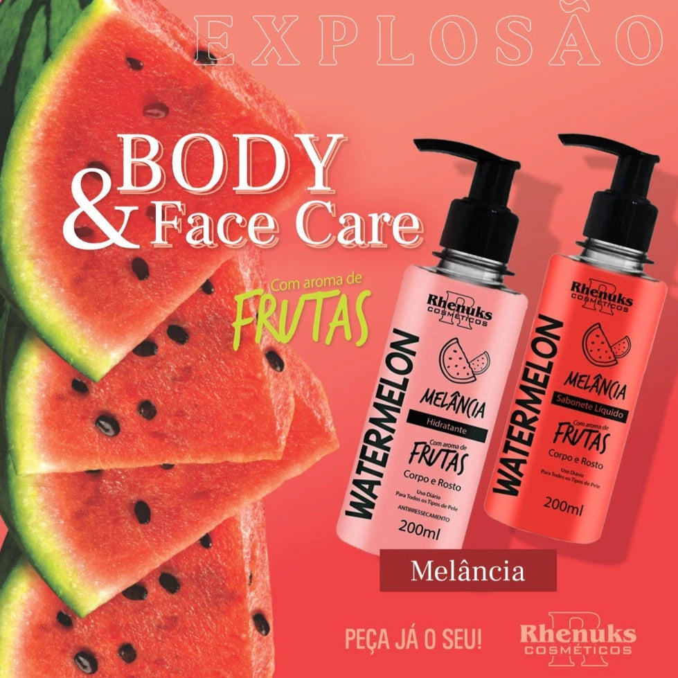 Kit Corporal Melancia — Sabonete + Esfoliante + Hidratante (4 Itens)